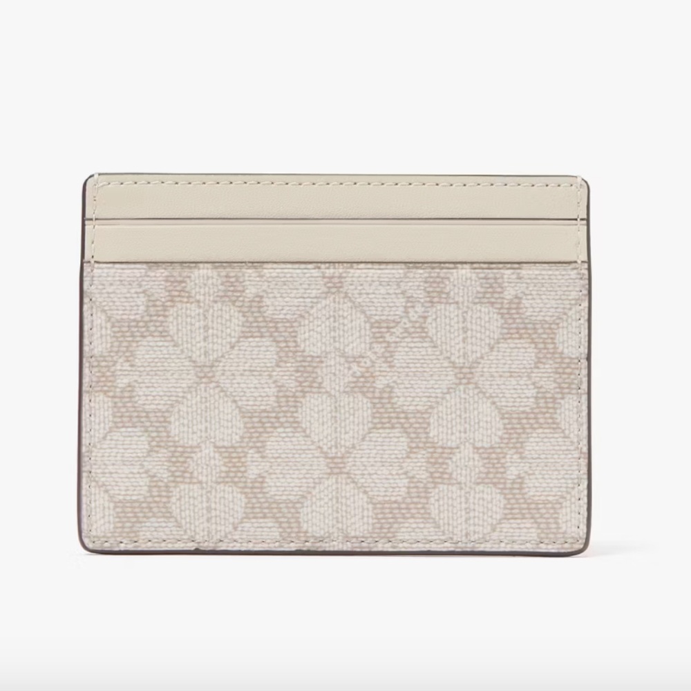 NEW Kate Spade Signature Spade Flower Madison Small Slim Card Holder Dark Beige - Picture 6 of 6
